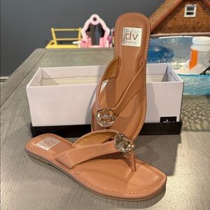DV by Dolce Vita Tan Sandals with Gold Accents